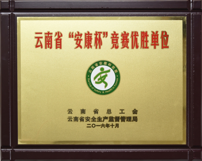 2016年云南省安康杯竞赛优胜单位